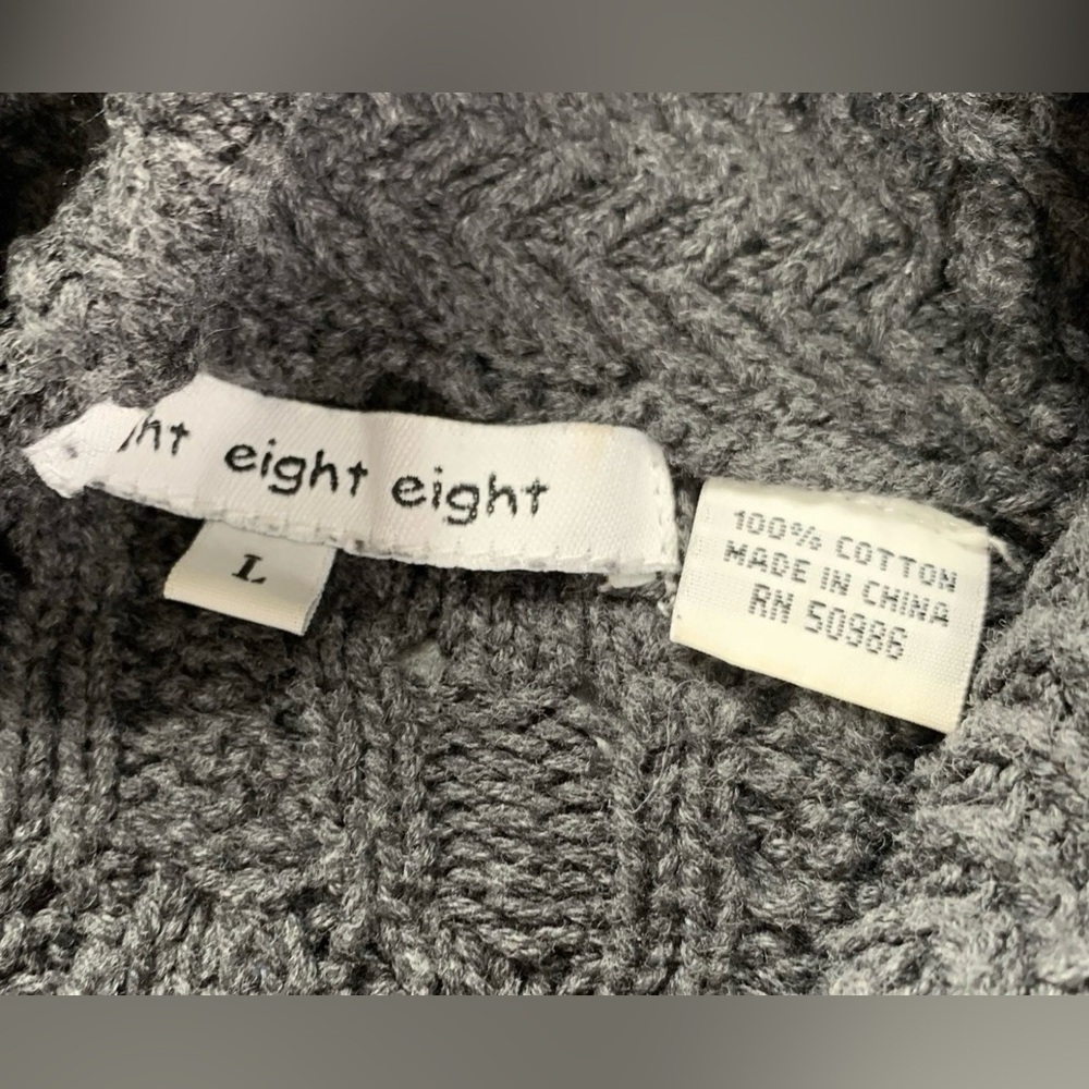 Eight Eight Eight Gray Cowl Neck Sweater Size Large - Picture 11 of 12